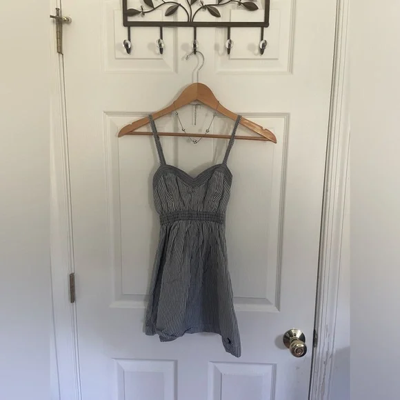 Y2K Abercrombie Stripe Cotton Tunic Sundress - Picture 3 of 10